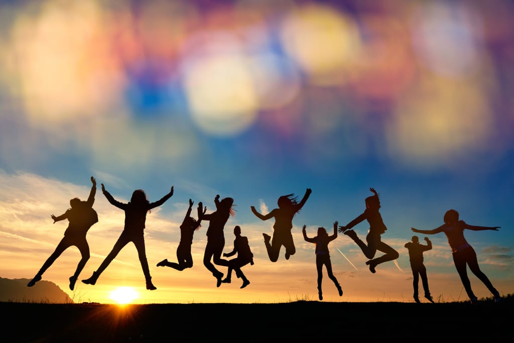 Jumping for joy
